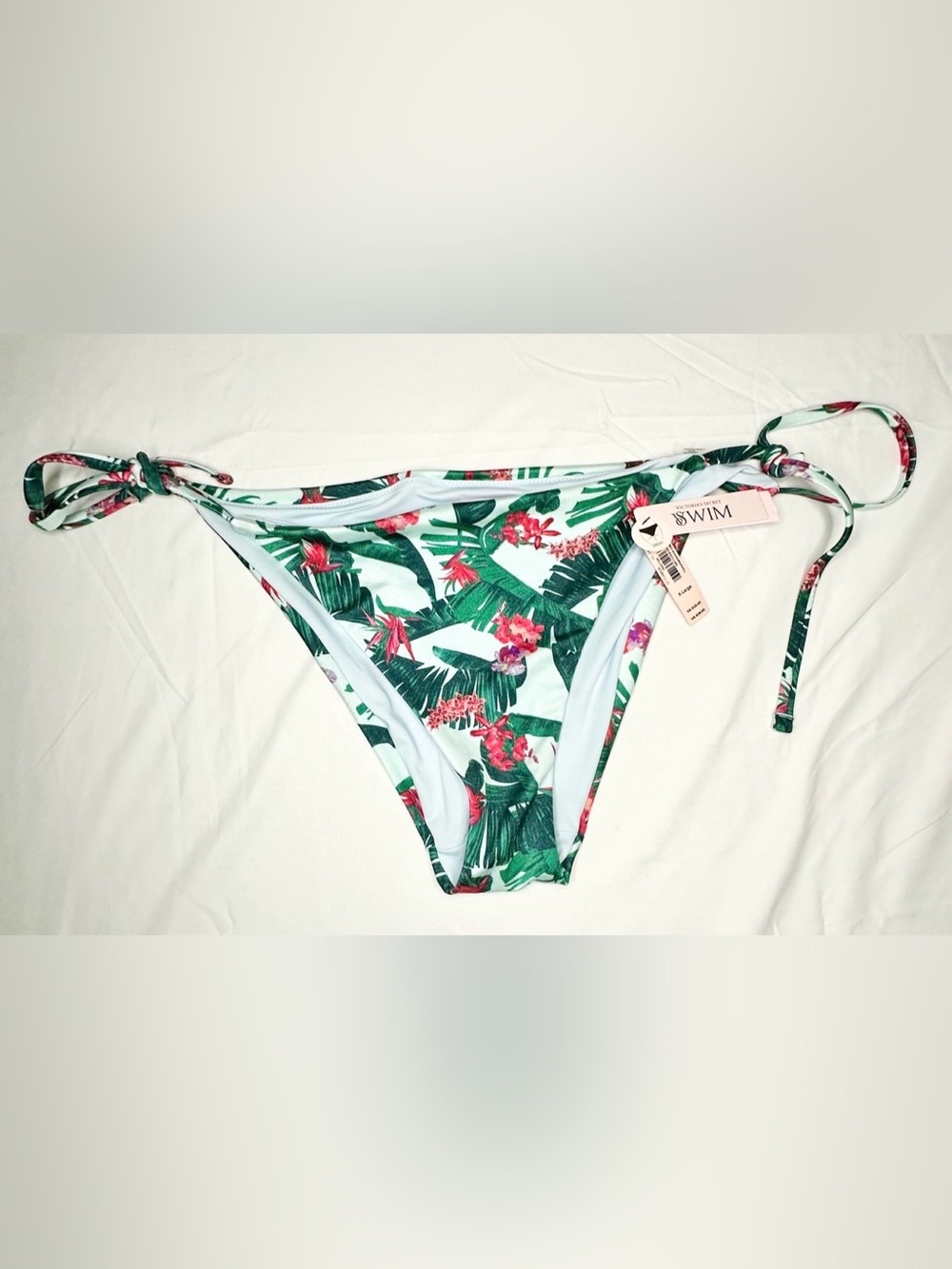 XL Victoria's Secret Green Tropical Tie-Side Cheeky Bikini Bottom